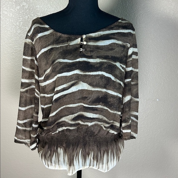 Chico's Tops - Chico's Brown and Cream Patterned Top